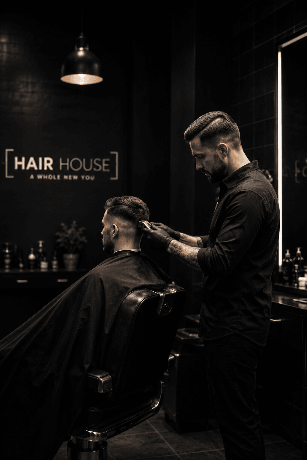 حلّاق HAIR HOUSE أثناء العمل